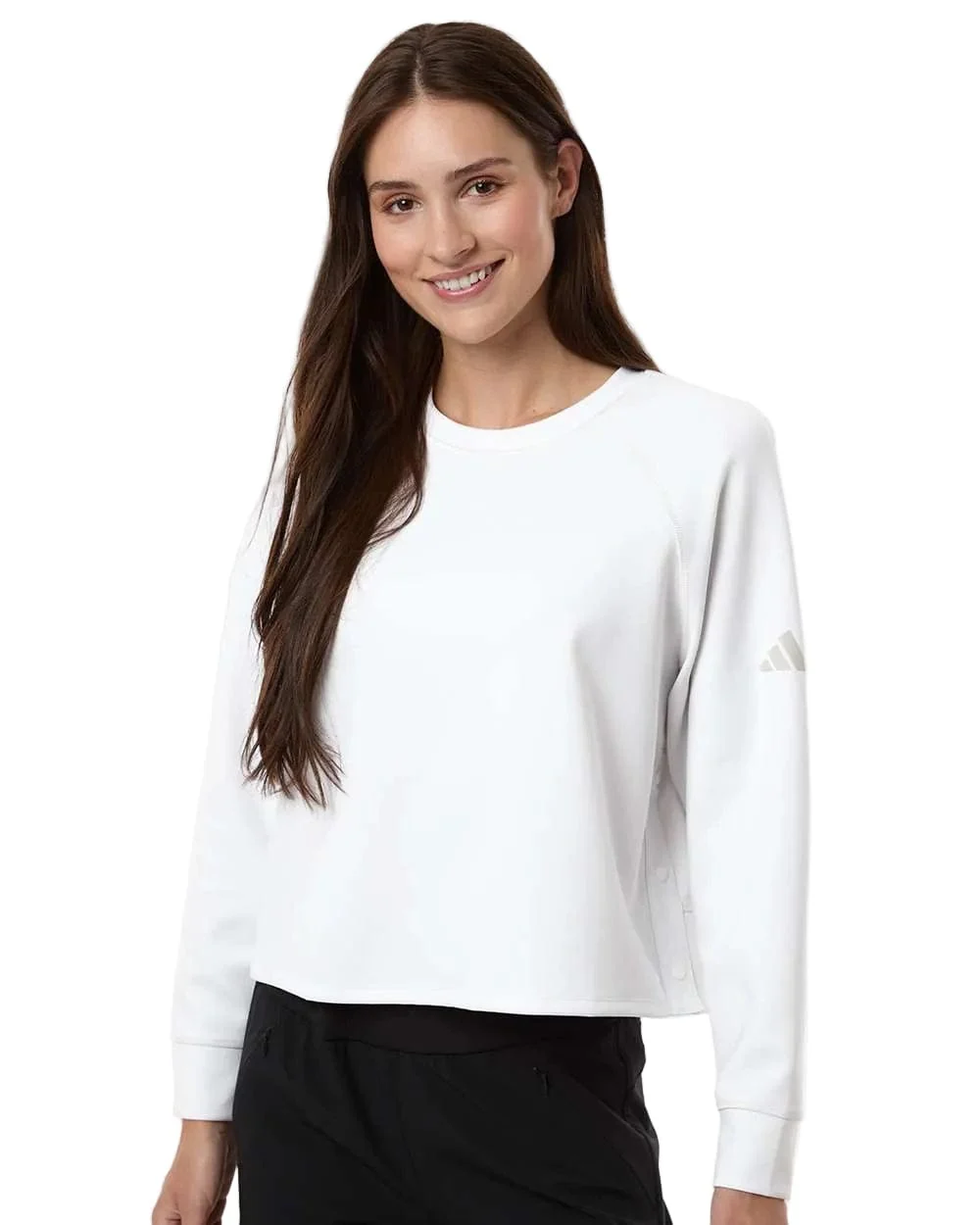 adidas - Women's Beyond Side-Snap Crewneck Sweatshirt