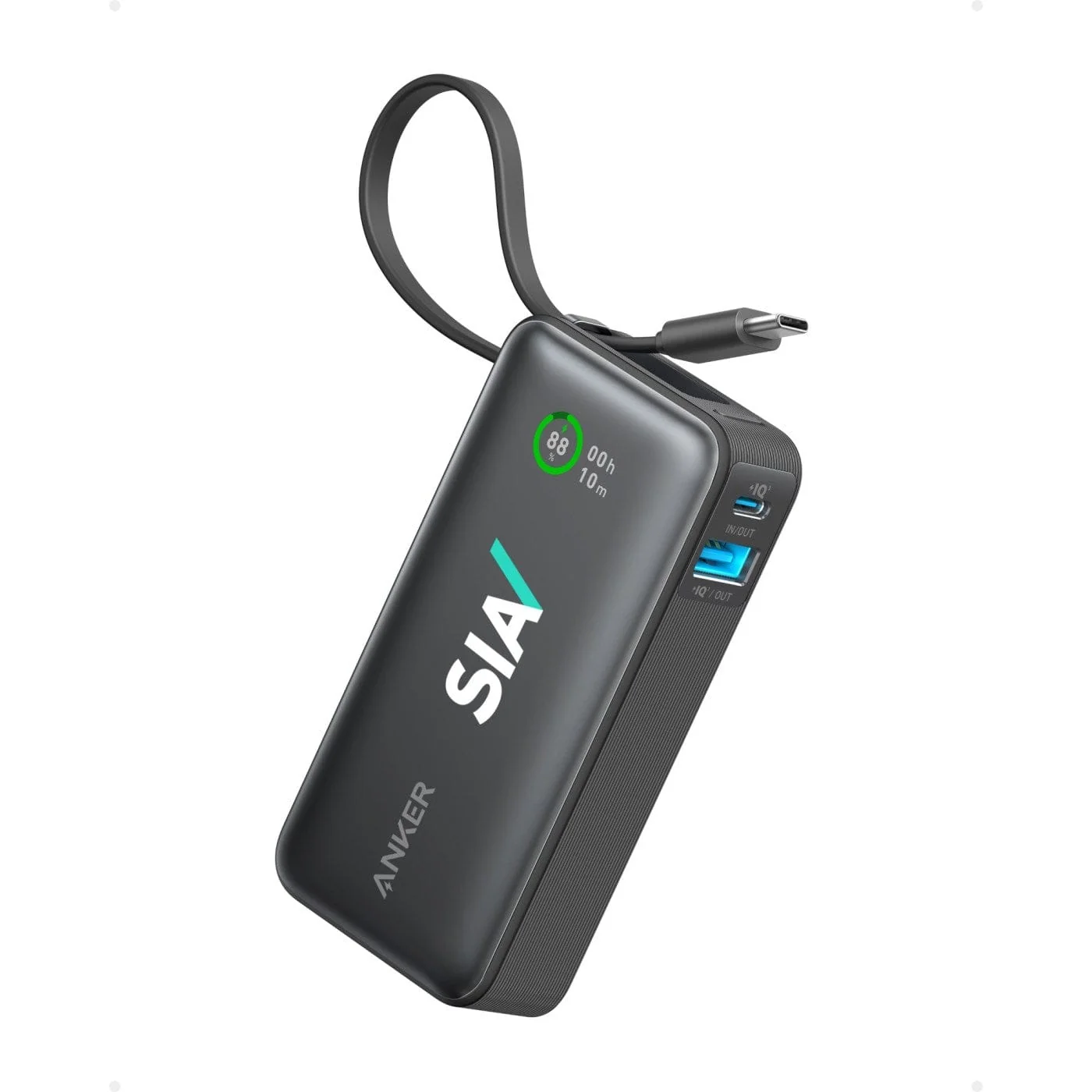 Anker - Nano Power Bank (30W.Built-In USB-C Cable)