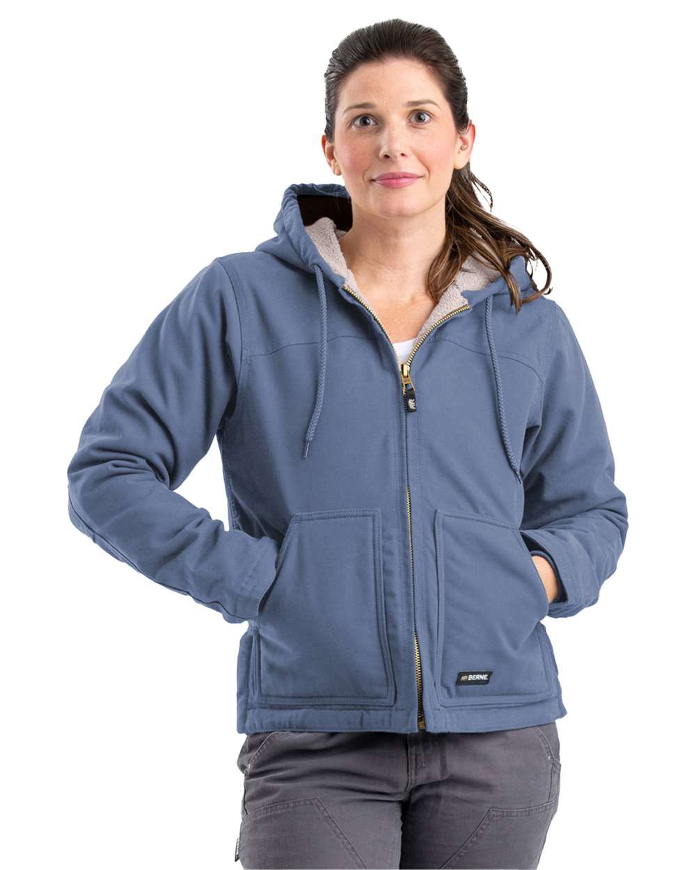 Berne - Women's Sherpa-Lined Softstone Duck Hooded Jacket