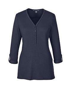 Devon & Jones - Women's Perfect Fit™ Y-Placket Convertible Sleeve Knit Top