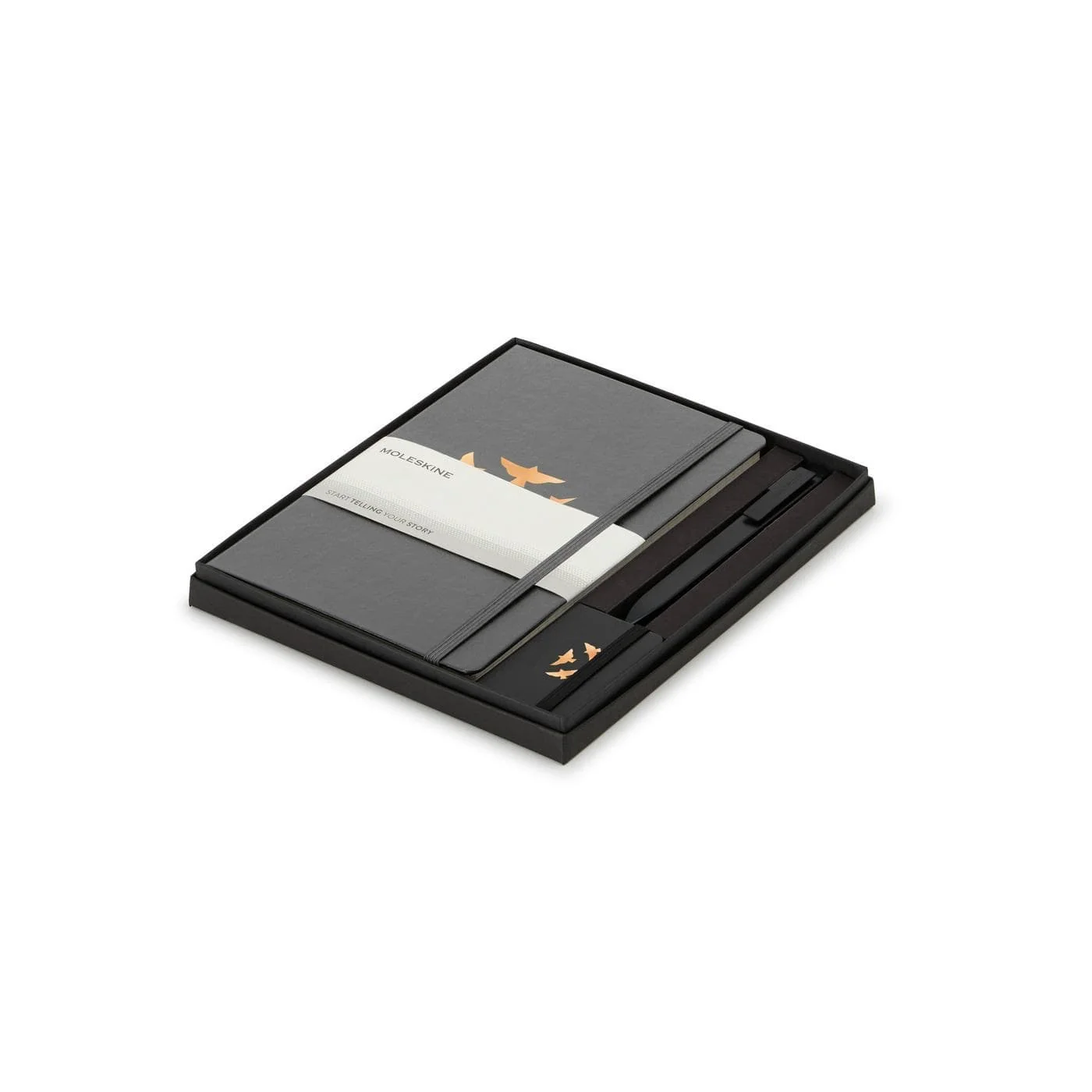Moleskine - Large Notebook. GO Pen. and Mini Notebook Charm Gift Set