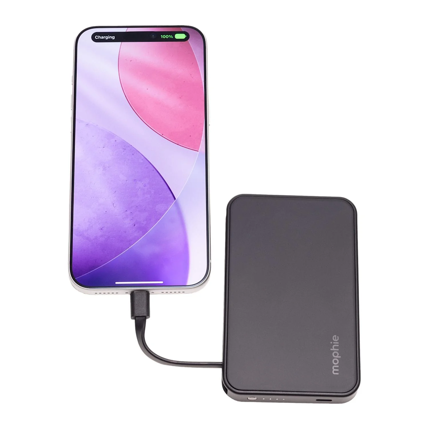 mophie - 5.000 mAh Powerstation Plus Mini w/ Integrated USB-C Cable