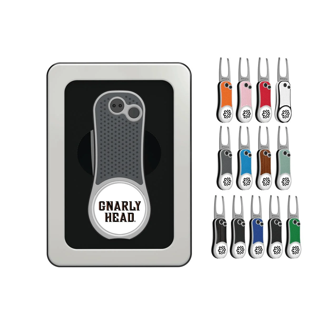 Pitchfix - Hybrid Golf Divot Tool w/ Window Tin