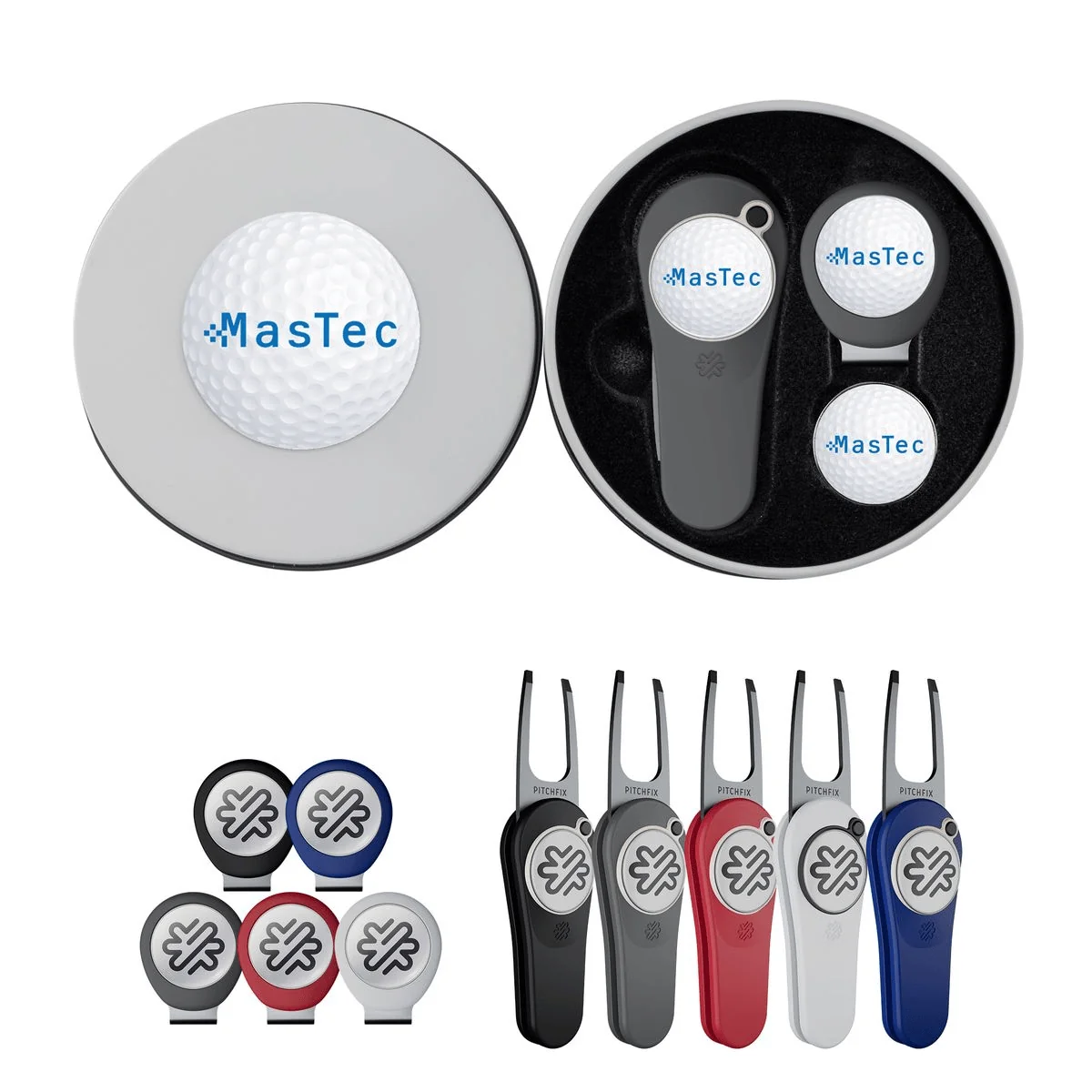 Pitchfix - Original 2.0 Golf Divot Repair Tool Deluxe Gift Set w/ Hat Clip