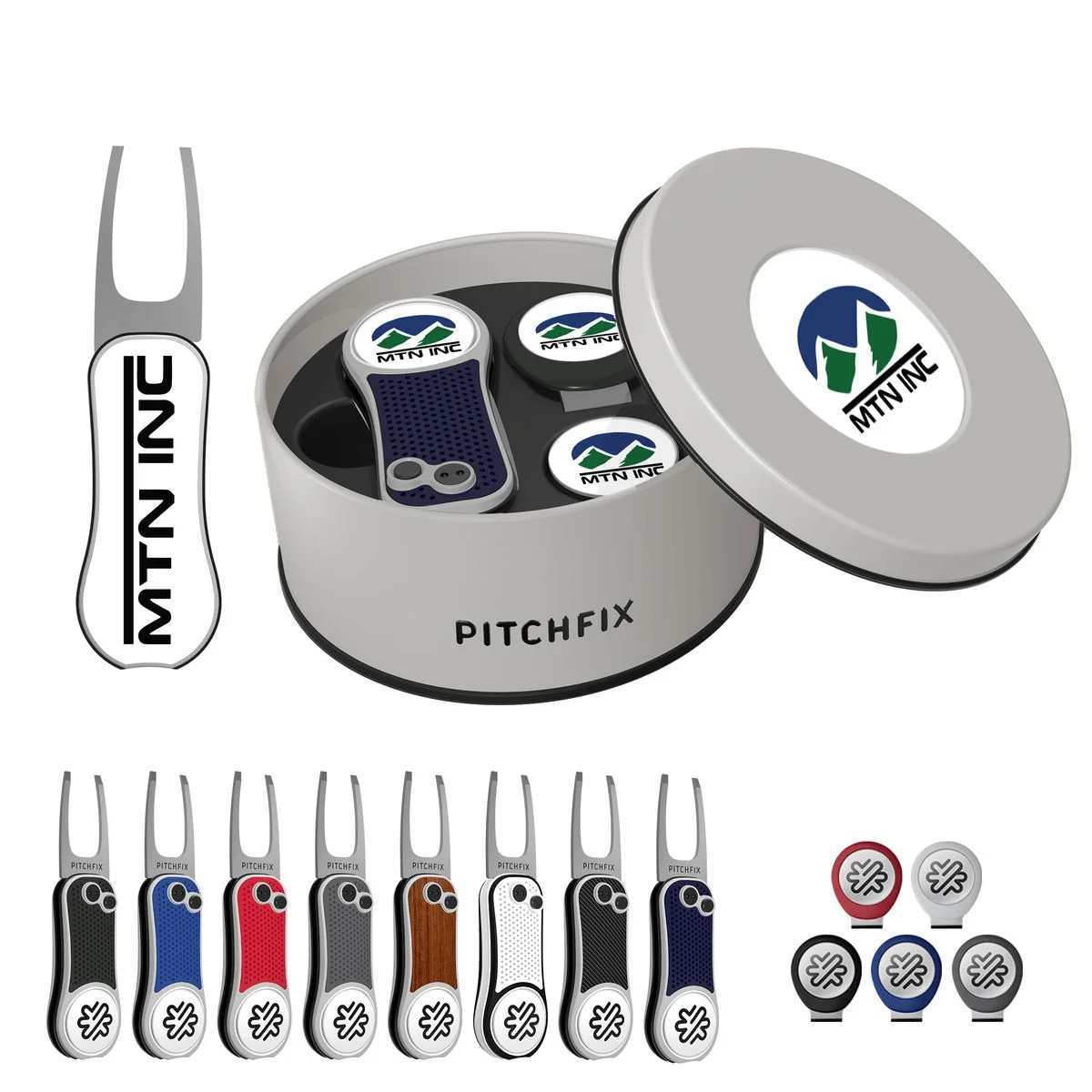 Pitchfix - XL Golf Divot Repair Tool Deluxe Gift Set w/ Hat Clip