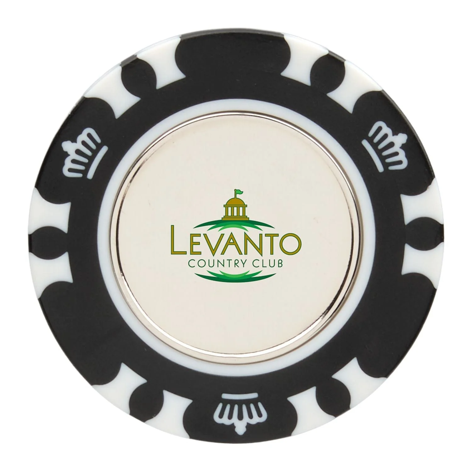 Recycled Poker Chip w/ Metal Ball Marker