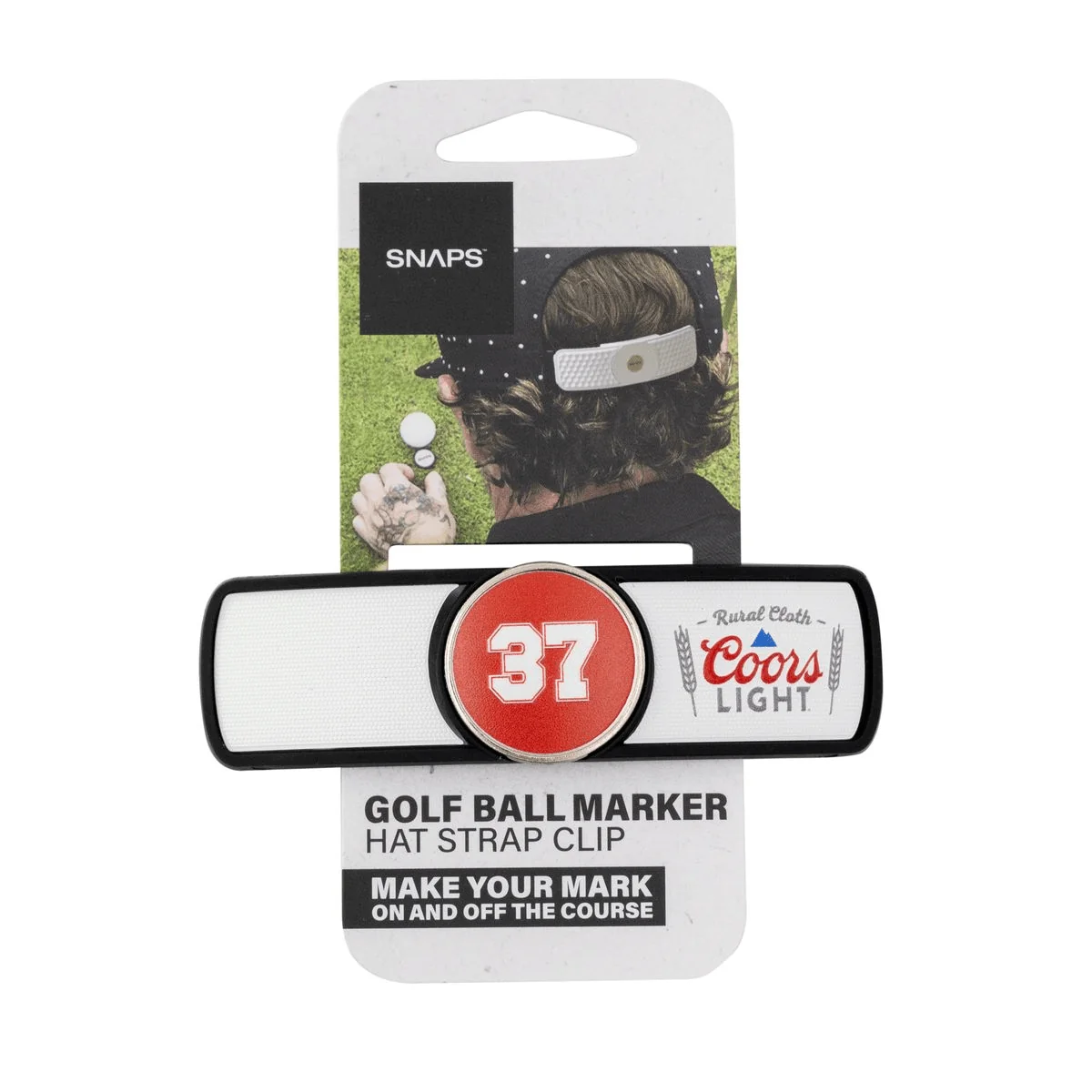 Snaps - Imprinted Golf Hat Strap Clip w/ Ball Marker
